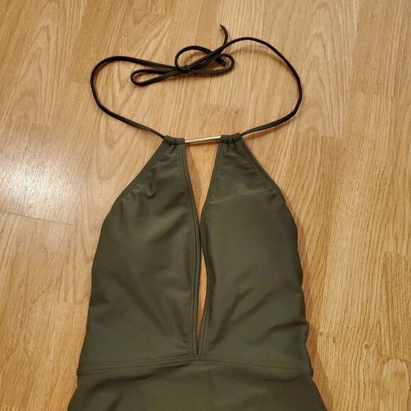 Ted Baker Pikaa Halter Swimsuit Khaki (Olive)- NEW - Picture 6 of 15